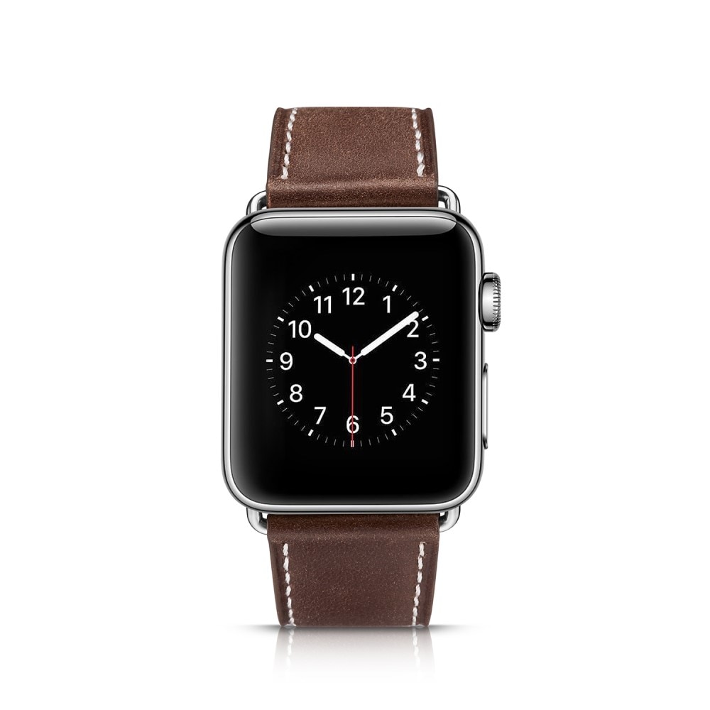 Nahkaranneke Apple Watch 45mm Series 8 ruskea