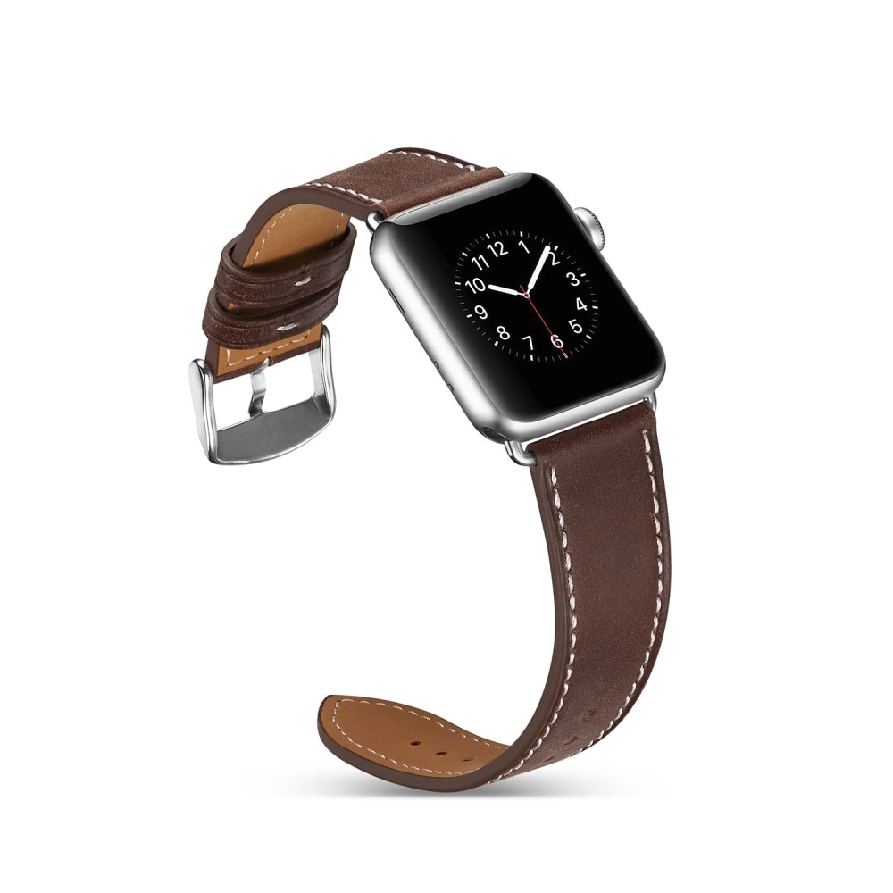 Nahkaranneke Apple Watch 45mm Series 8 ruskea