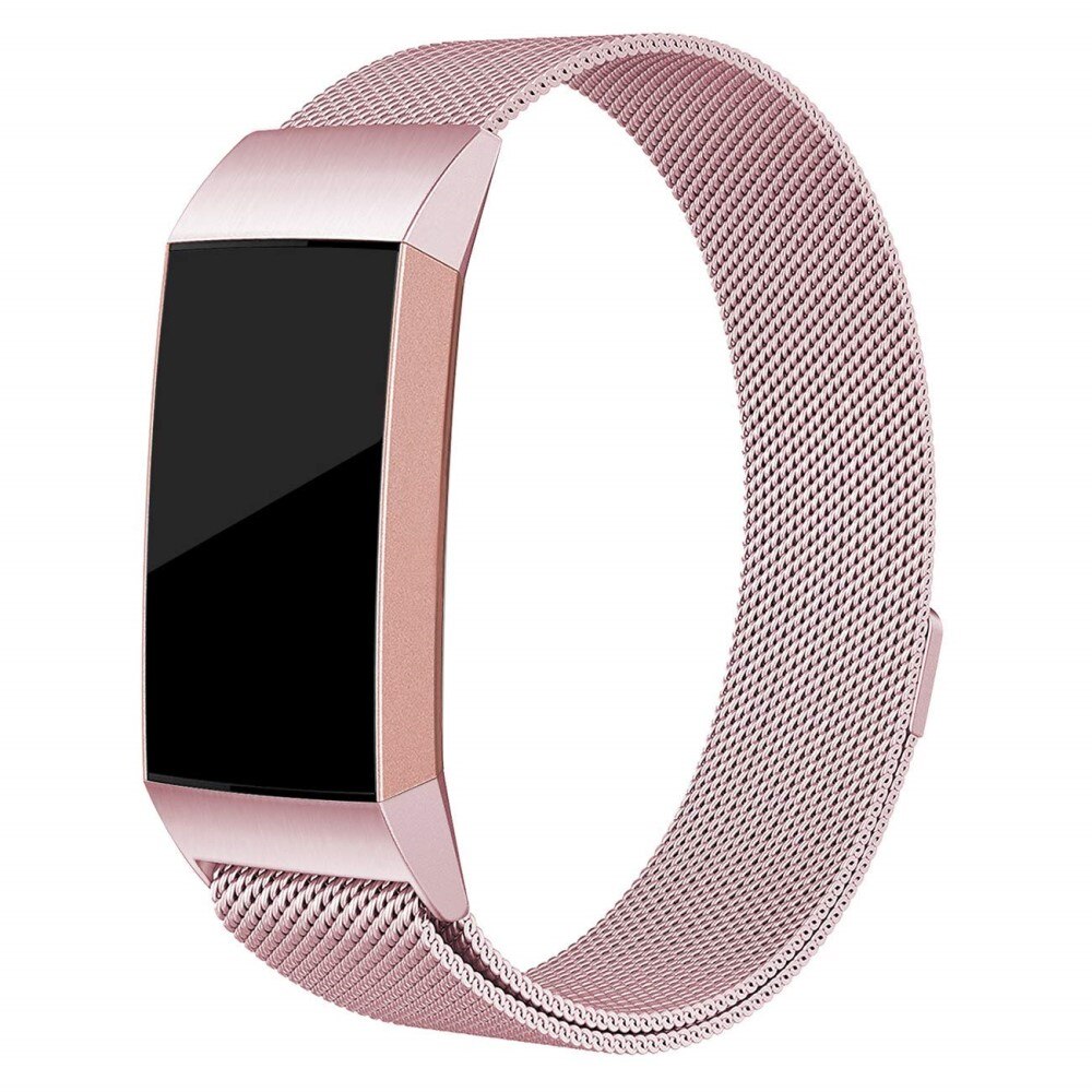 Ranneke Milanese Loop Fitbit Charge 3/4 vaaleanpunainen kulta