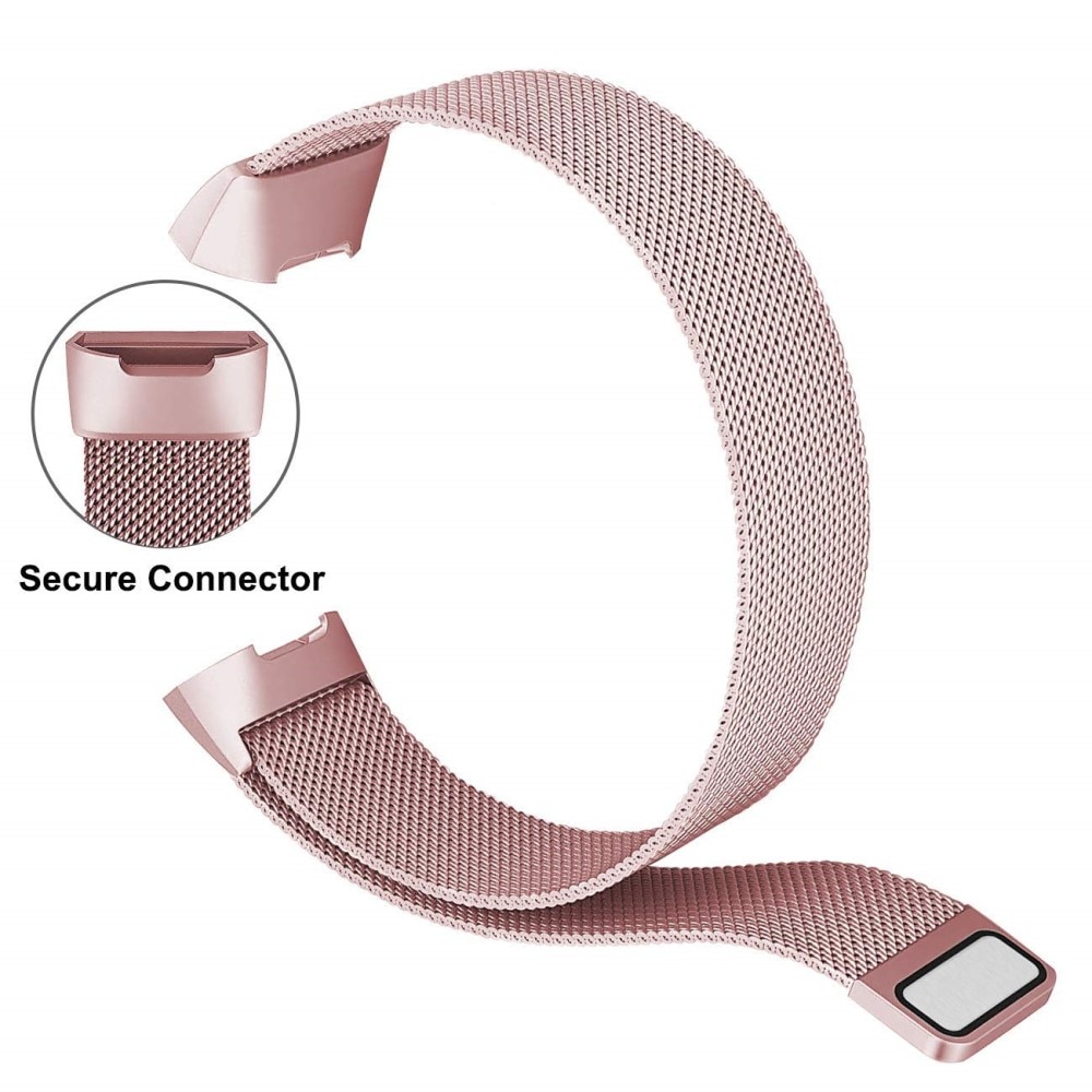 Ranneke Milanese Loop Fitbit Charge 3/4 vaaleanpunainen kulta