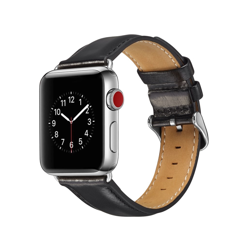 Premium Leather Watch Band Apple Watch Ultra 49mm Black