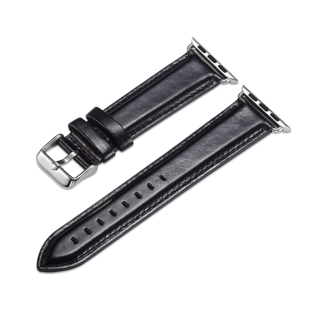 Premium Leather Watch Band Apple Watch Ultra 49mm Black