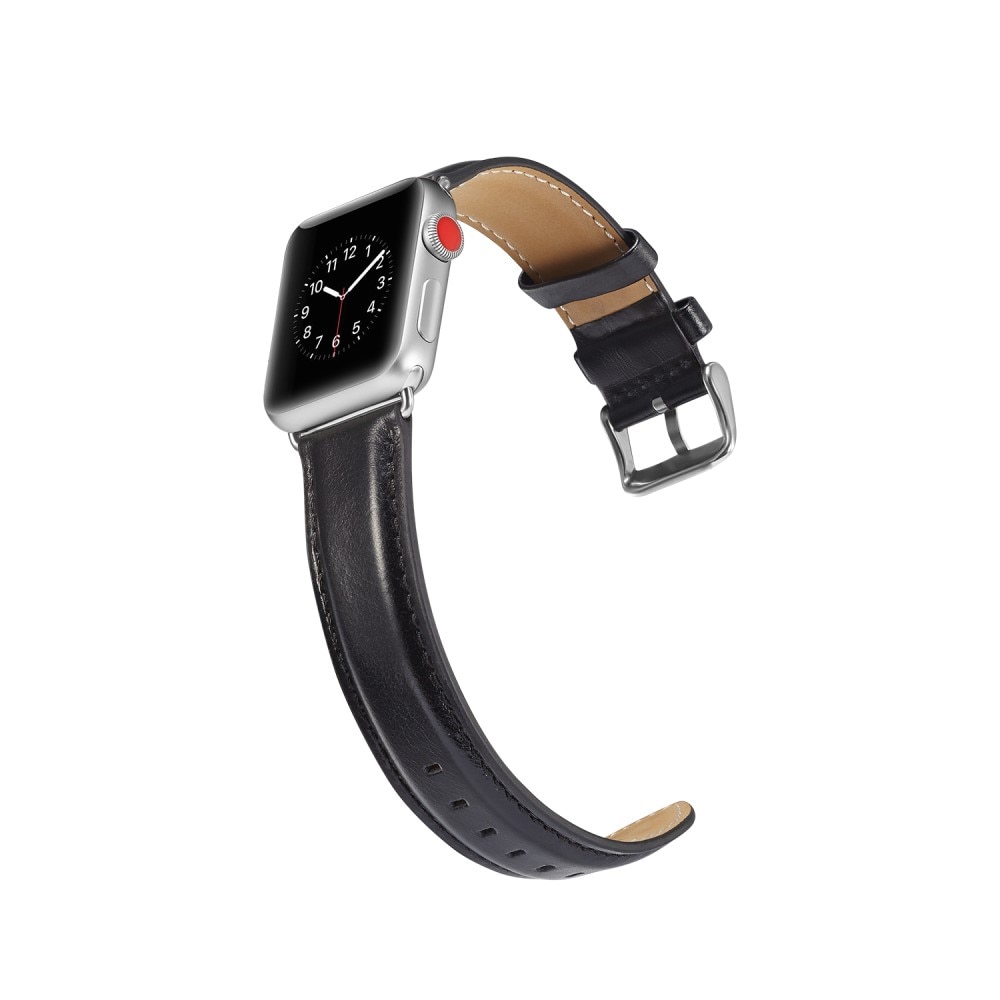 Premium Leather Watch Band Apple Watch 41mm Series 8 Black