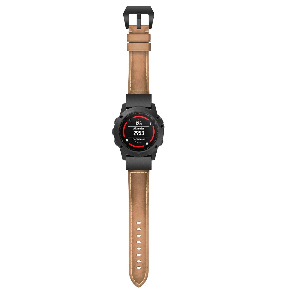 Nahkaranneke Garmin Forerunner 935/945/955/965 ruskea