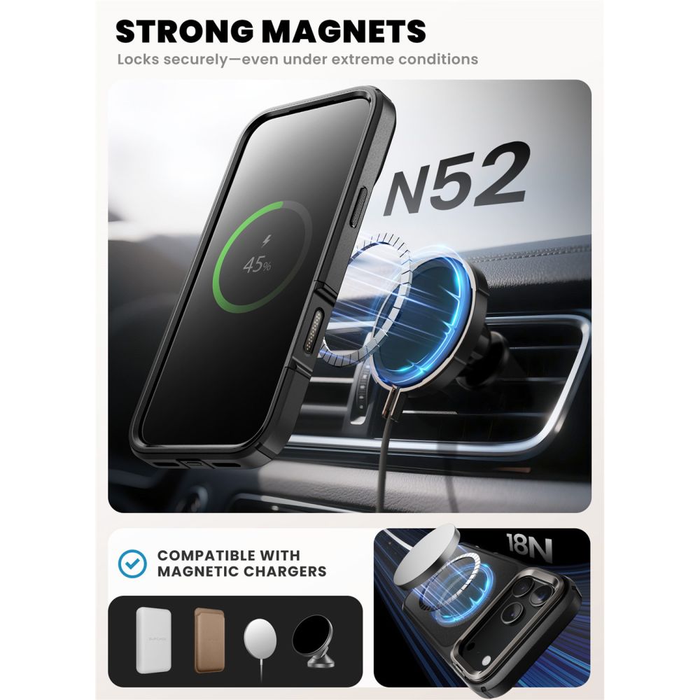 Ares Flip MagSafe Kuori iPhone 17 Pro musta