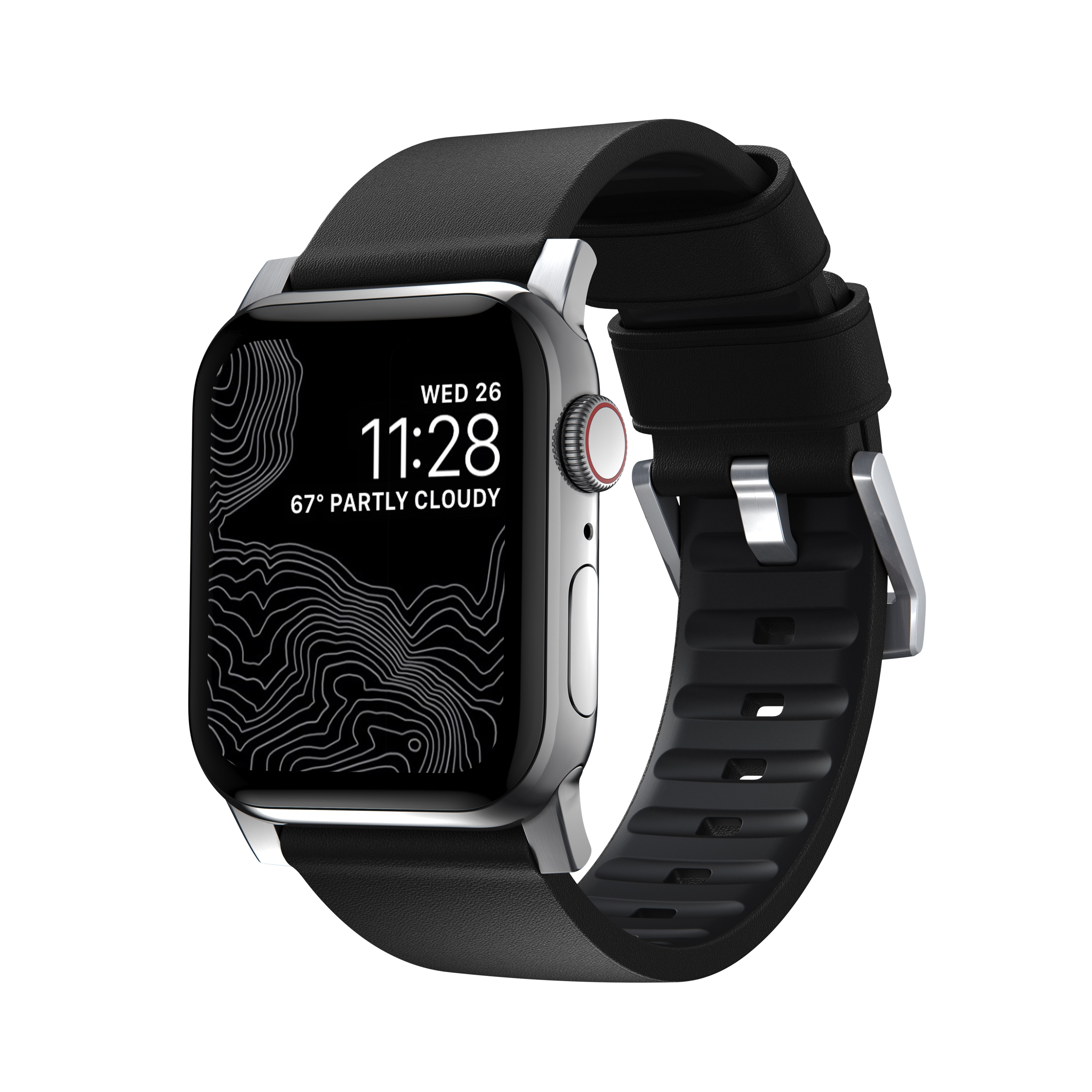 Active Band Pro Apple Watch 42mm Black (Silver Hardware)