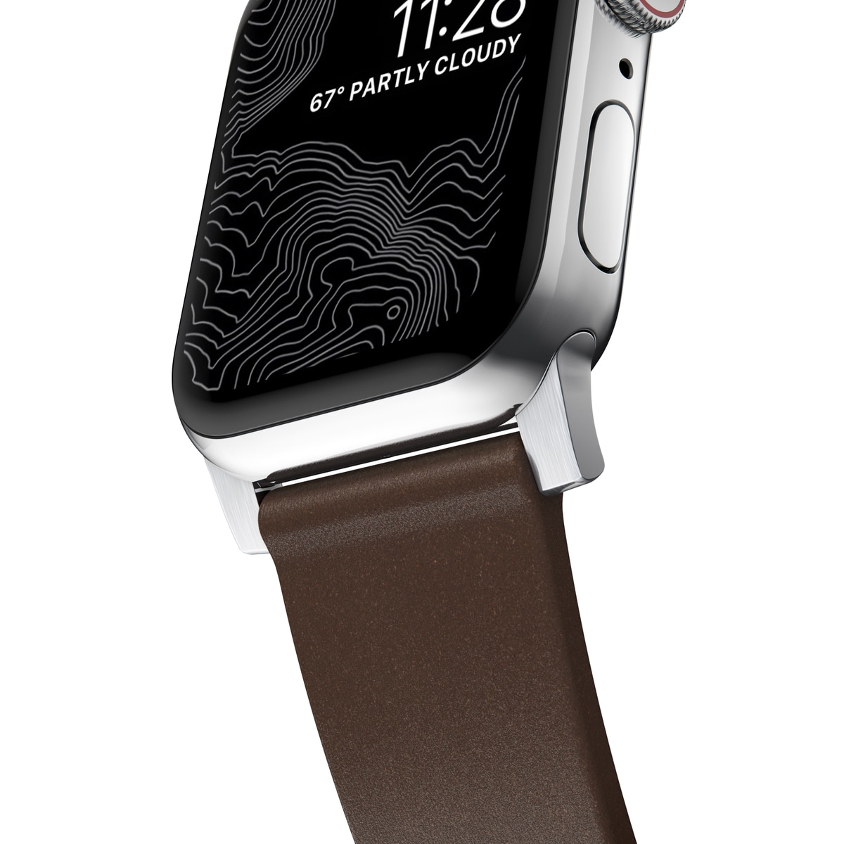 Apple Watch 42mm Modern Band Horween Leather Rustic Brown (Silver Hardware)