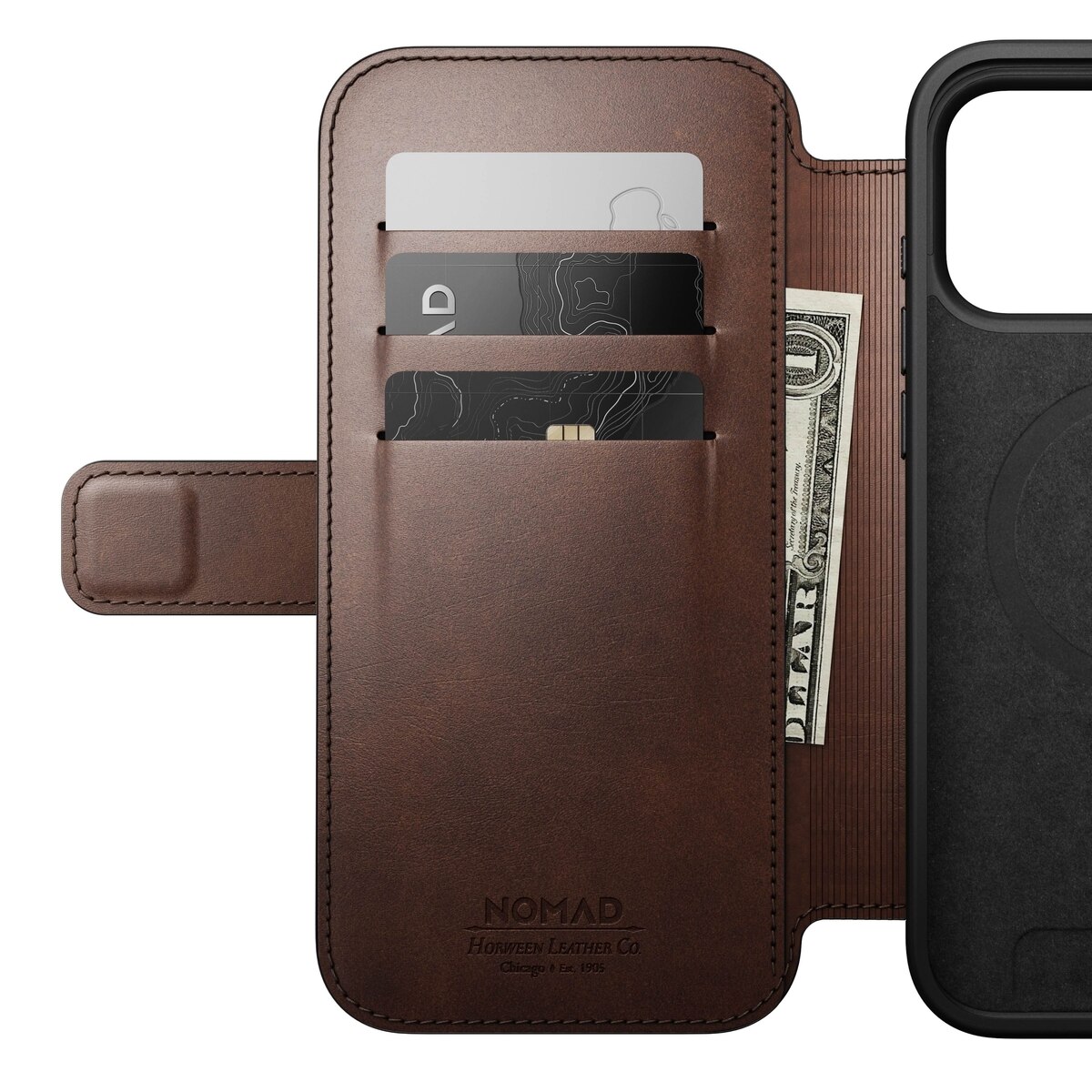 iPhone 17 Pro Max Modern Horween Leather Folio MagSafe Rustic Brown