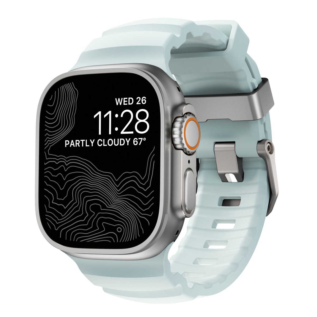 Apple Watch Ultra 49mm 2nd Gen Rocky Point Band Icy Blue Glow (Natural Hardware) - Limited edition