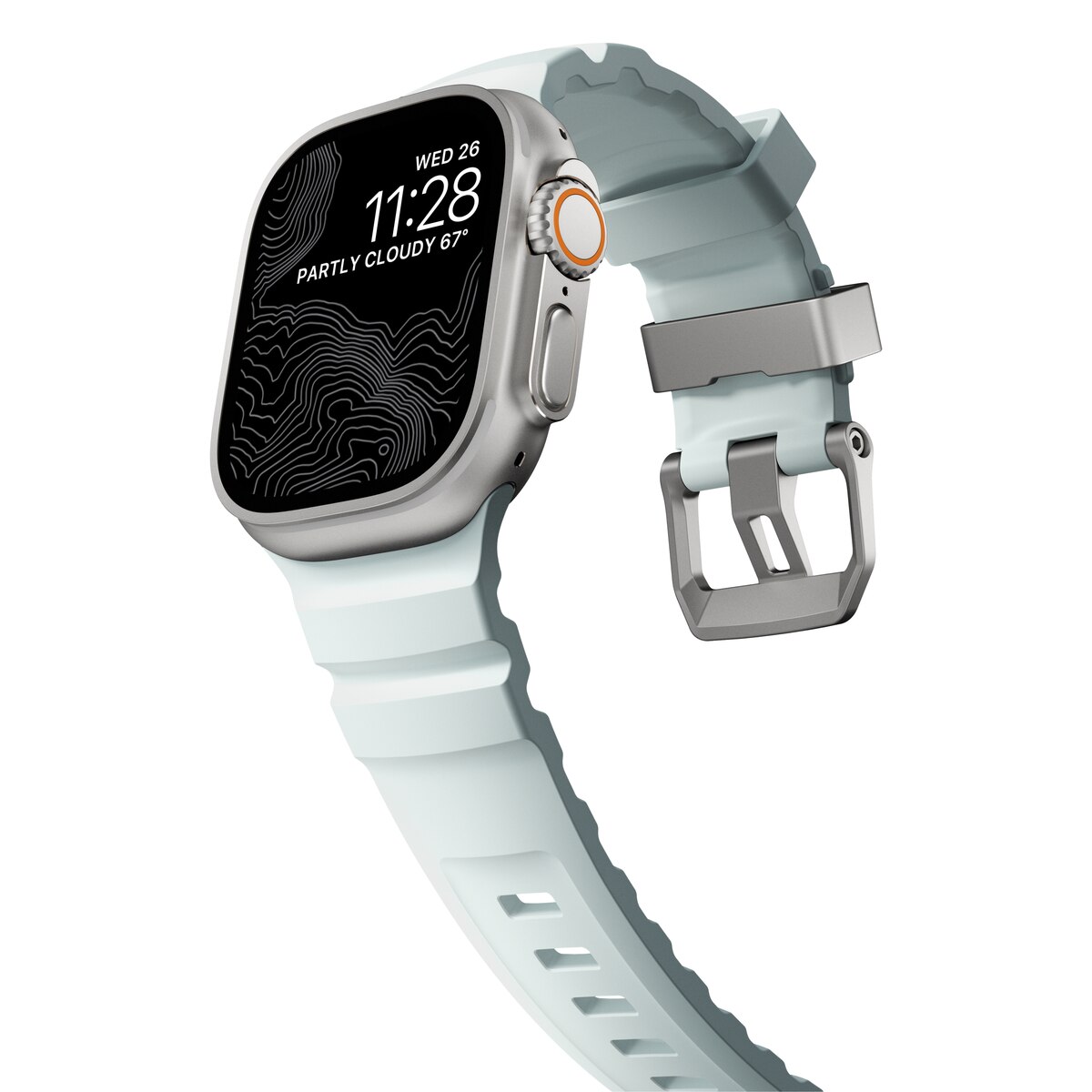 Apple Watch Ultra 49mm 2nd Gen Rocky Point Band Icy Blue Glow (Natural Hardware) - Limited edition