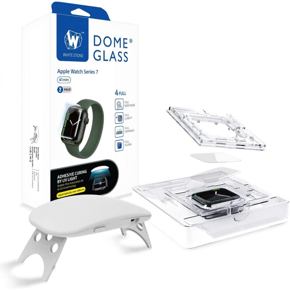 Dome Glass Screen Protector (2-pack) Apple Watch 45 mm Läpinäkyvä