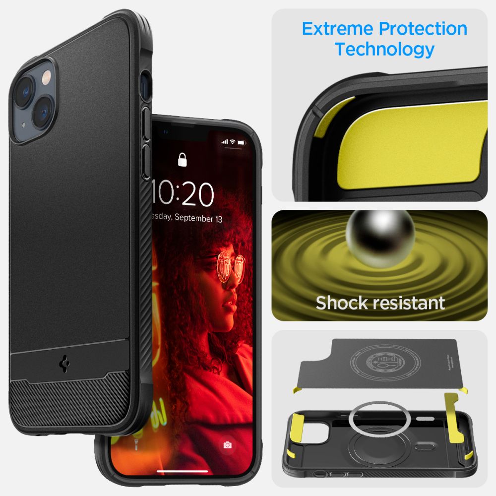 iPhone 14 Case Rugged Armor Mag Black