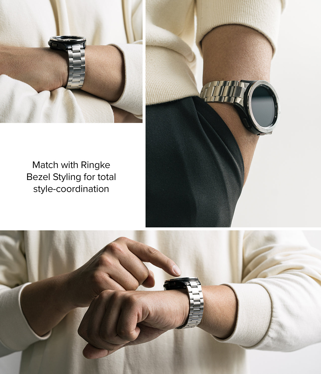 Metal One Armband Samsung Galaxy Watch 4 Classic 46mm/5 Pro 45mm Silver