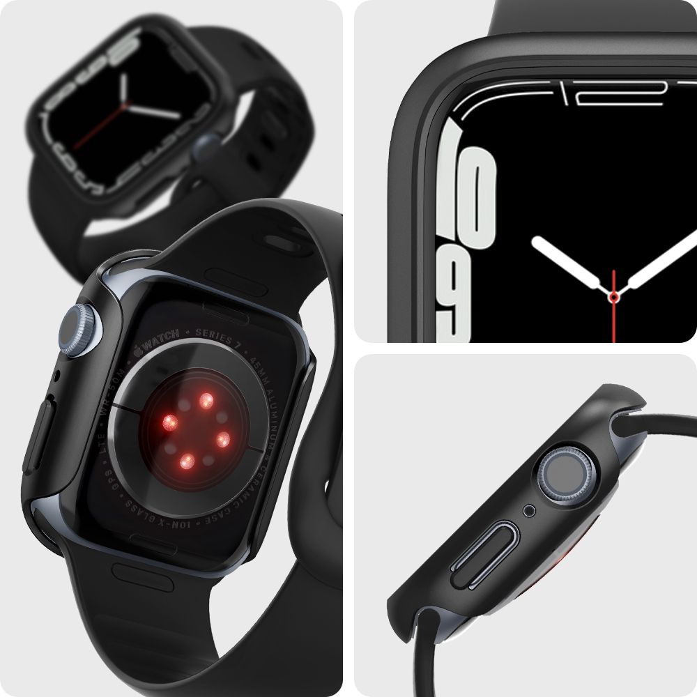 Apple Watch 45mm Series 8 Case Thin Fit Black