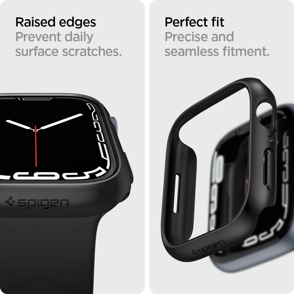 Apple Watch 45mm Series 9 Case Thin Fit Black