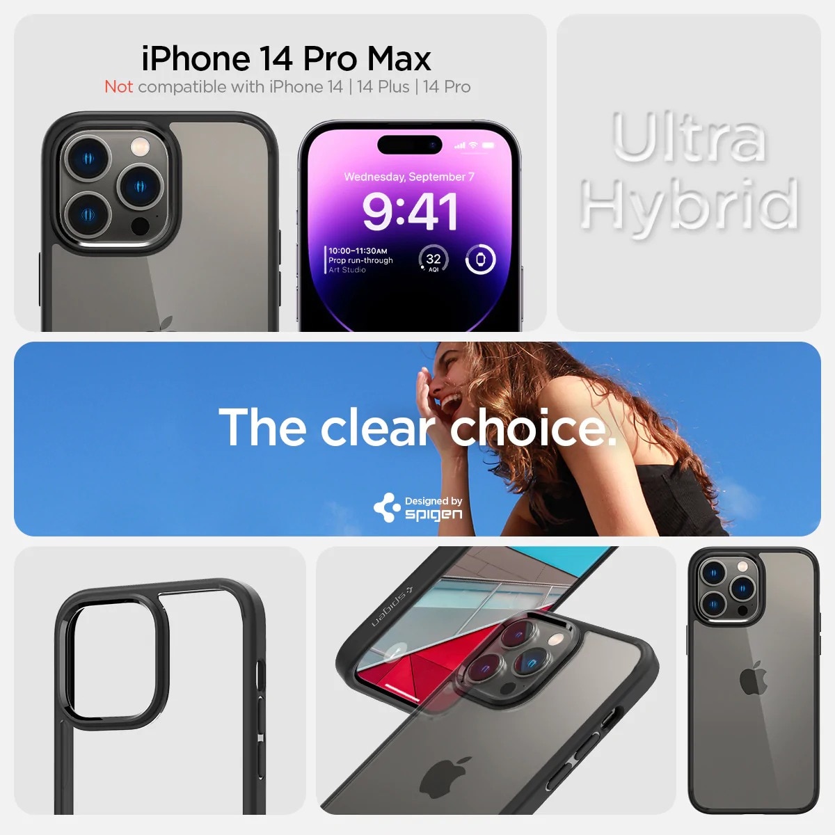 iPhone 14 Pro Max Case Ultra Hybrid Matte Black