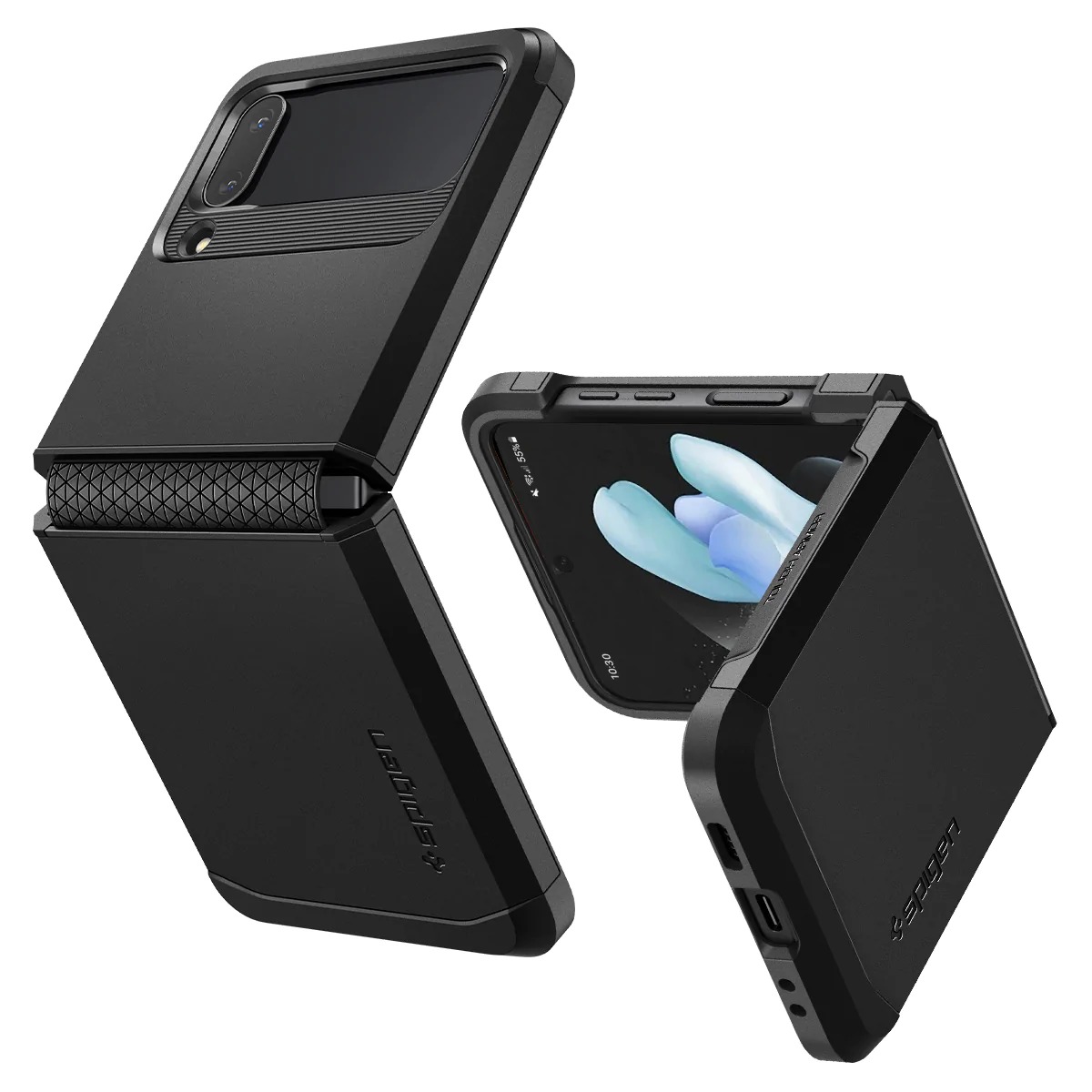 Galaxy Z Flip 4 Case Tough Armor Black