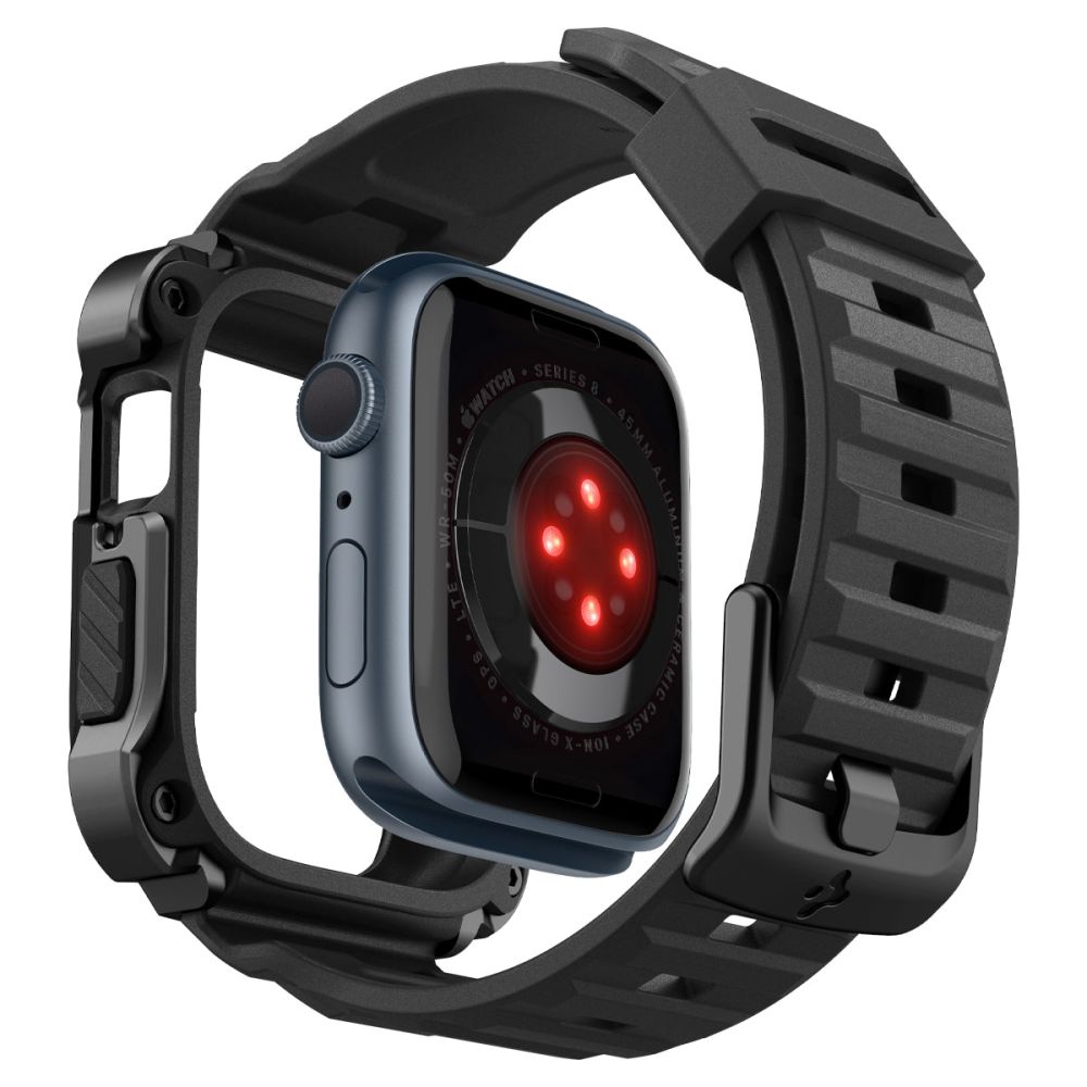 Apple Watch 45mm Series 8 Case Tough Armor Pro Metal Black