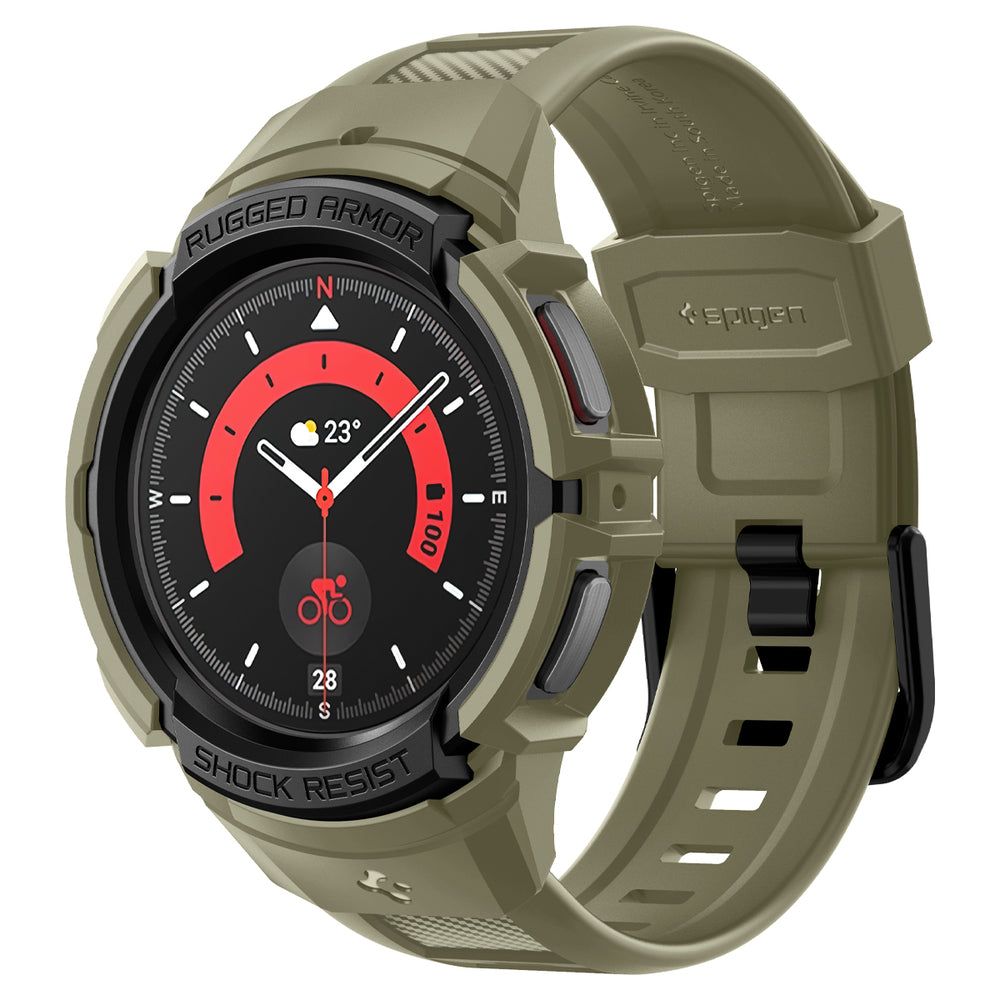 Samsung Galaxy Watch 5 Pro 45mm Case Rugged Armor Pro Vintage Khaki