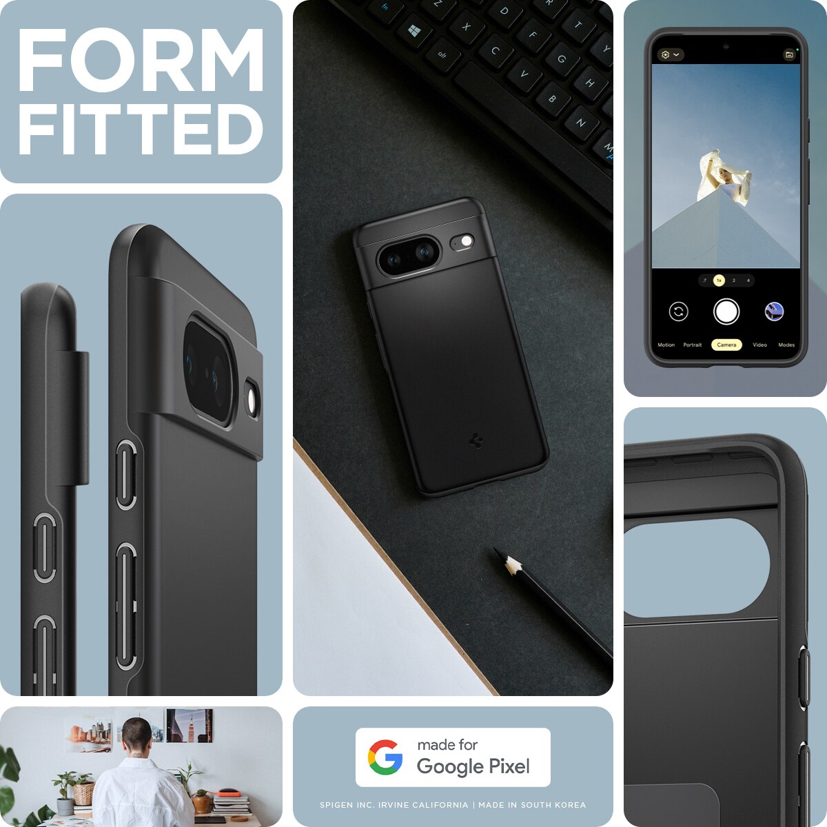 Google Pixel 8 Case Thin Fit Black