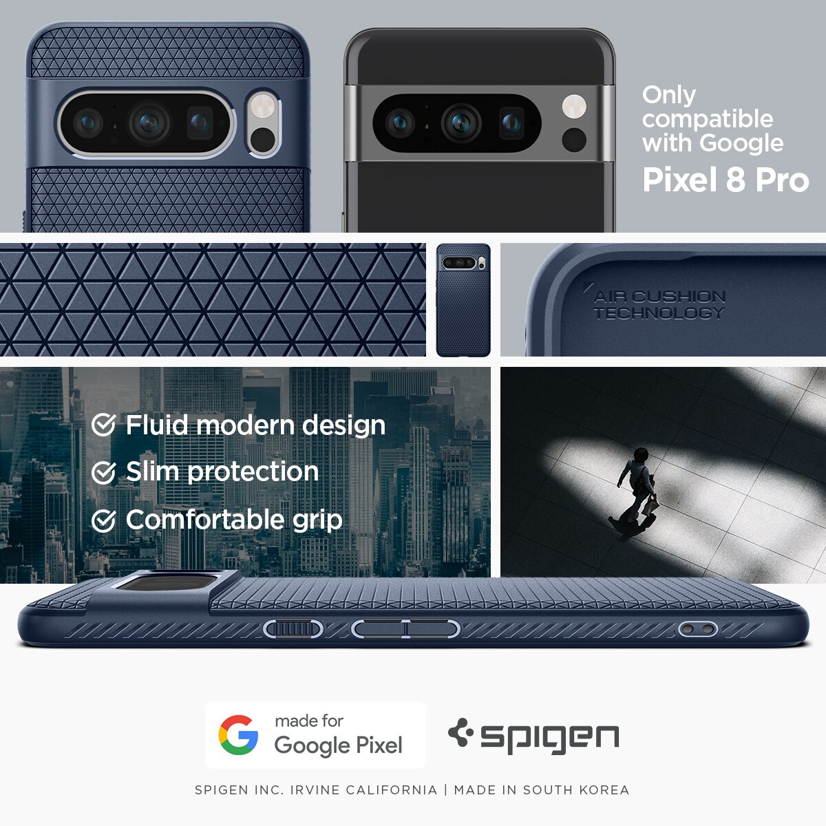 Google Pixel 8 Pro Case Liquid Air Navy Blue