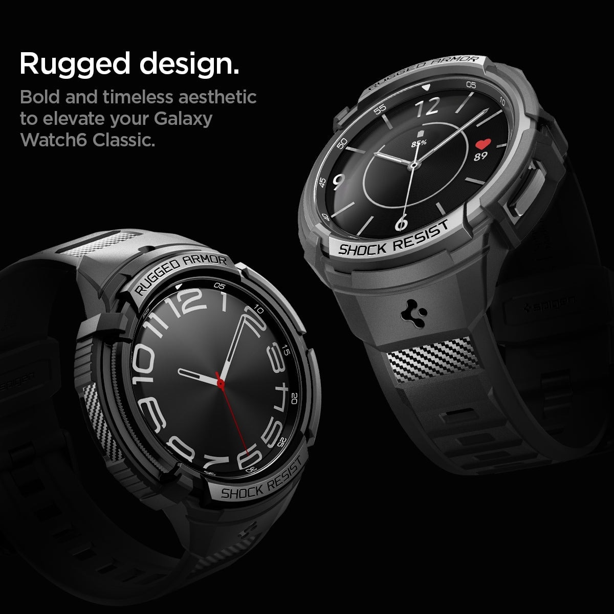 Samsung Galaxy Watch 6 Classic 47mm Case Rugged Armor Pro musta