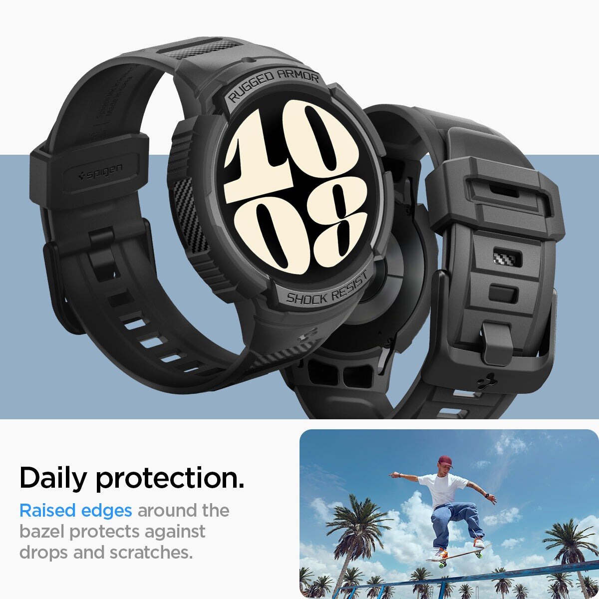 Samsung Galaxy Watch 6 44mm Case Rugged Armor Pro musta