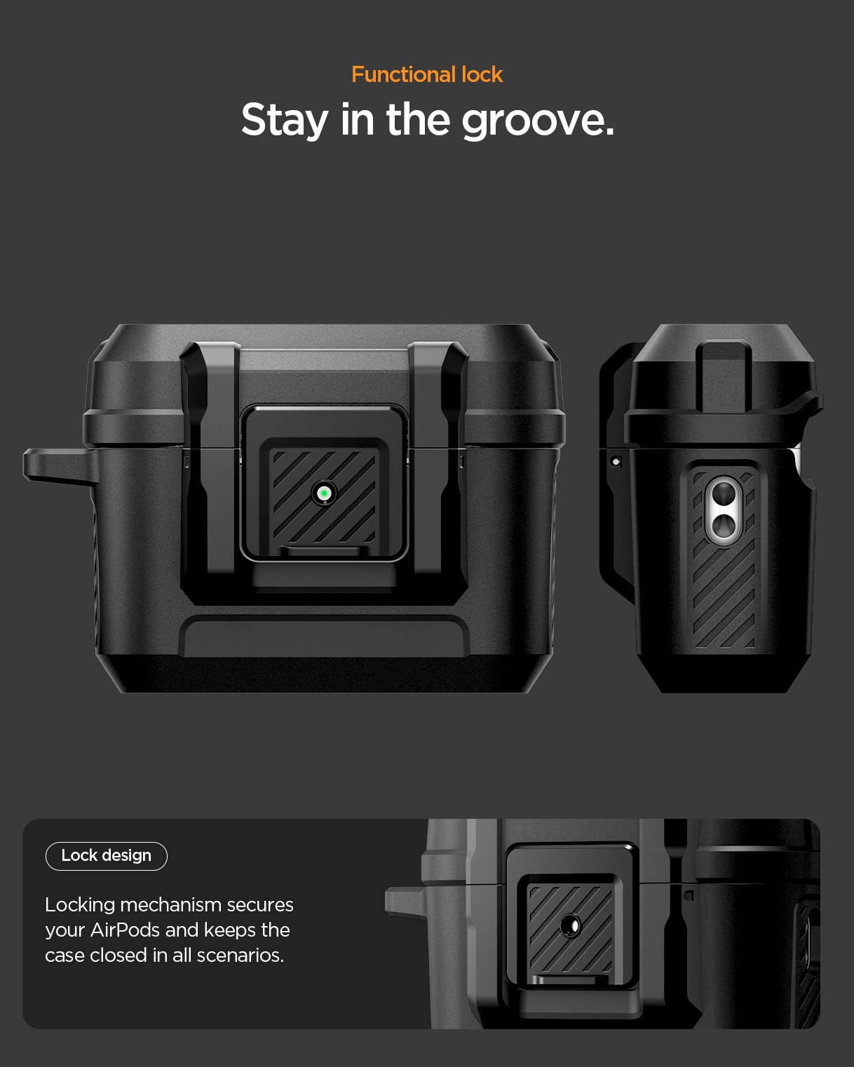 Lock Fit Kouri Apple AirPods Pro 3 Matte Black