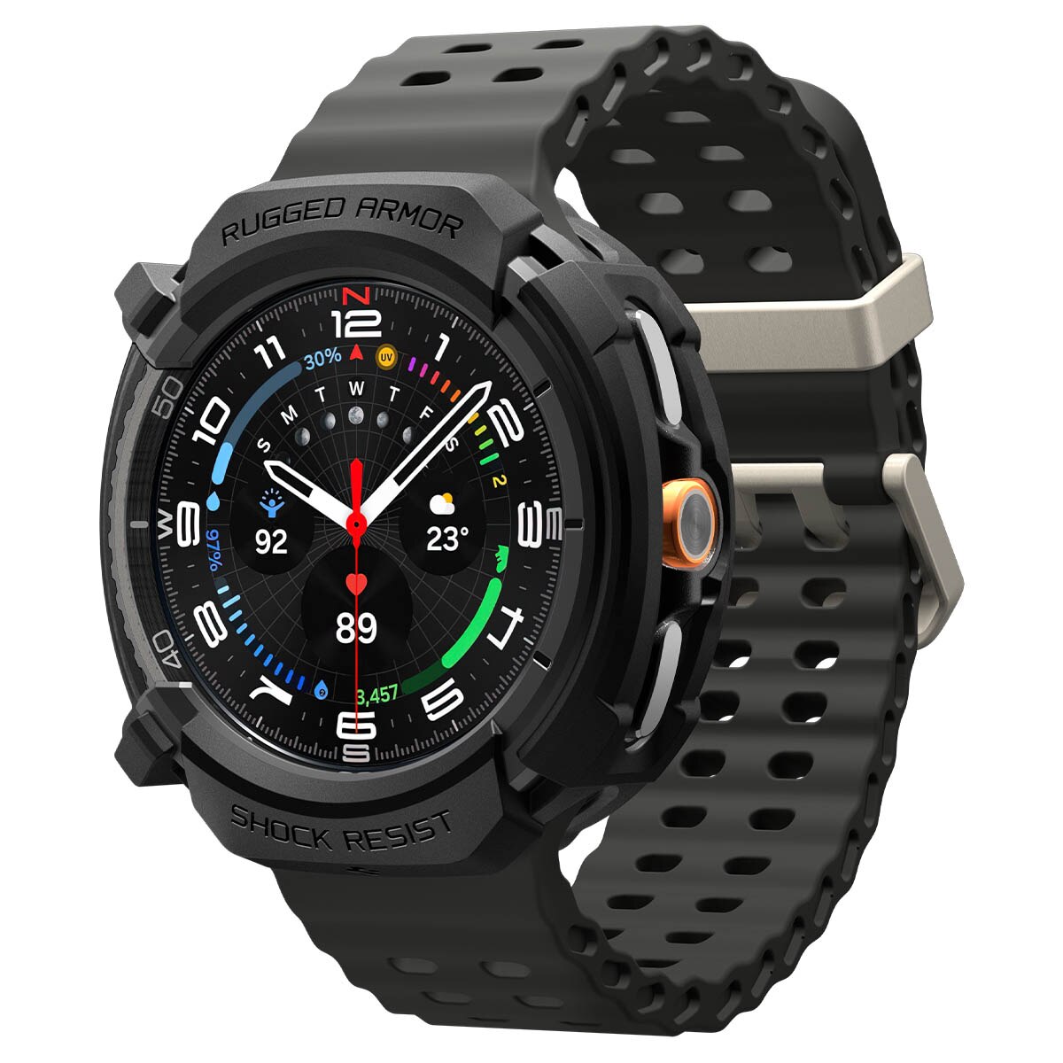 Samsung Galaxy Watch 8 Classic Case Rugged Armor Black