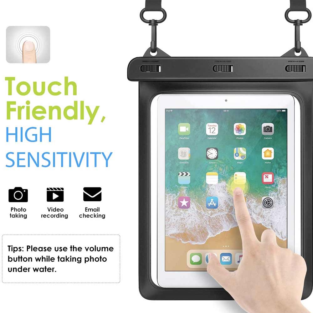 AG-W13 Waterproof Case for Tablets 12" musta