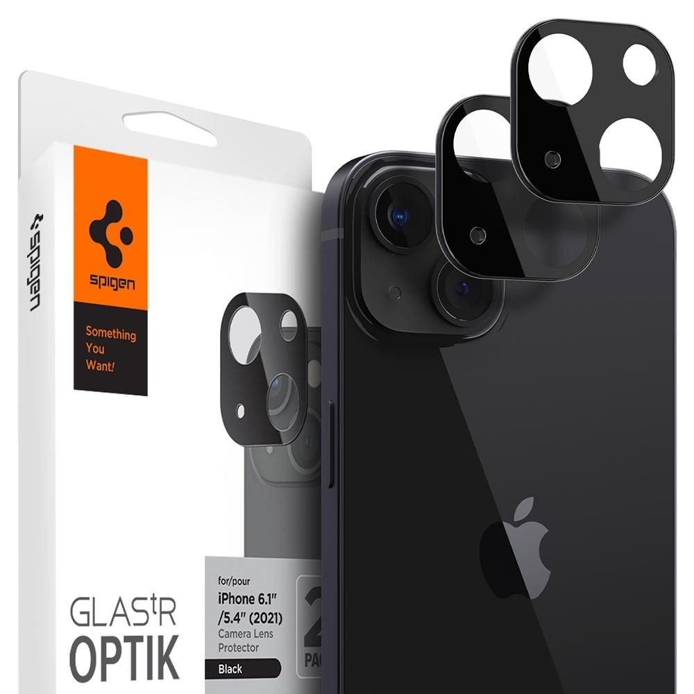 Optik Lens Protector Black (2-pack) iPhone 13 Mini musta