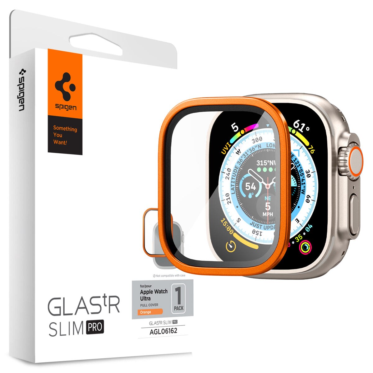 Apple Watch Ultra 2 49mm Screen Protector Glas.tR Slim Pro oranssi