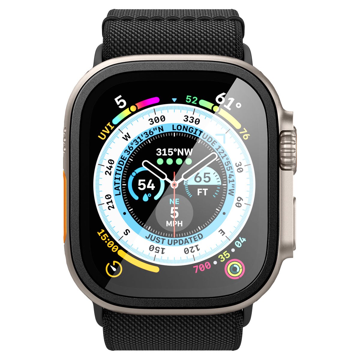 Apple Watch Ultra 49mm Screen Protector Glas.tR Slim Pro musta