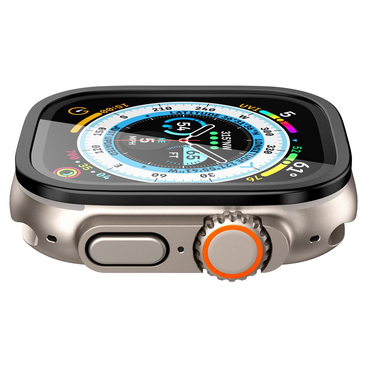 Apple Watch Ultra 49mm Screen Protector Glas.tR Slim Pro musta