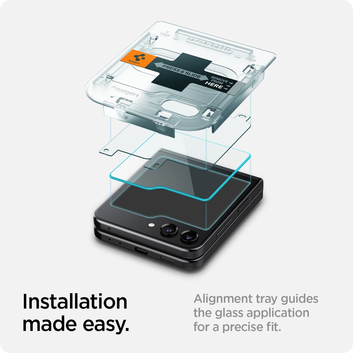 Galaxy Z Flip 5 Cover Screen Protector GLAS.tR EZ Fit (2-pack)