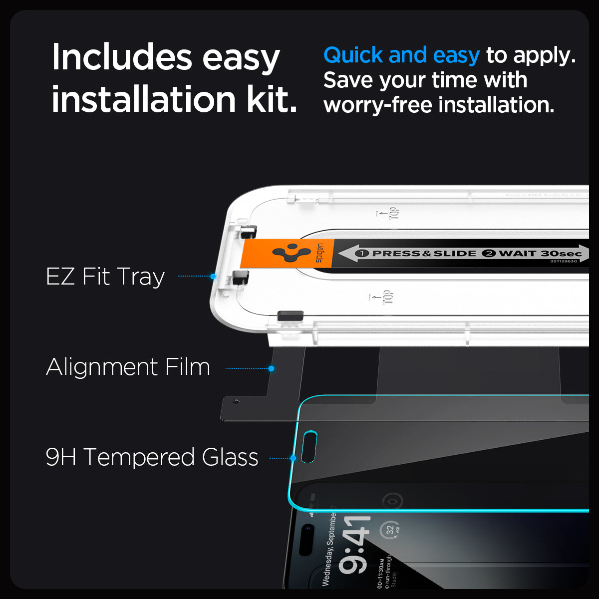 iPhone 15 Pro Max Screen Protector Privacy GLAS.tR EZ Fit (2-pack)