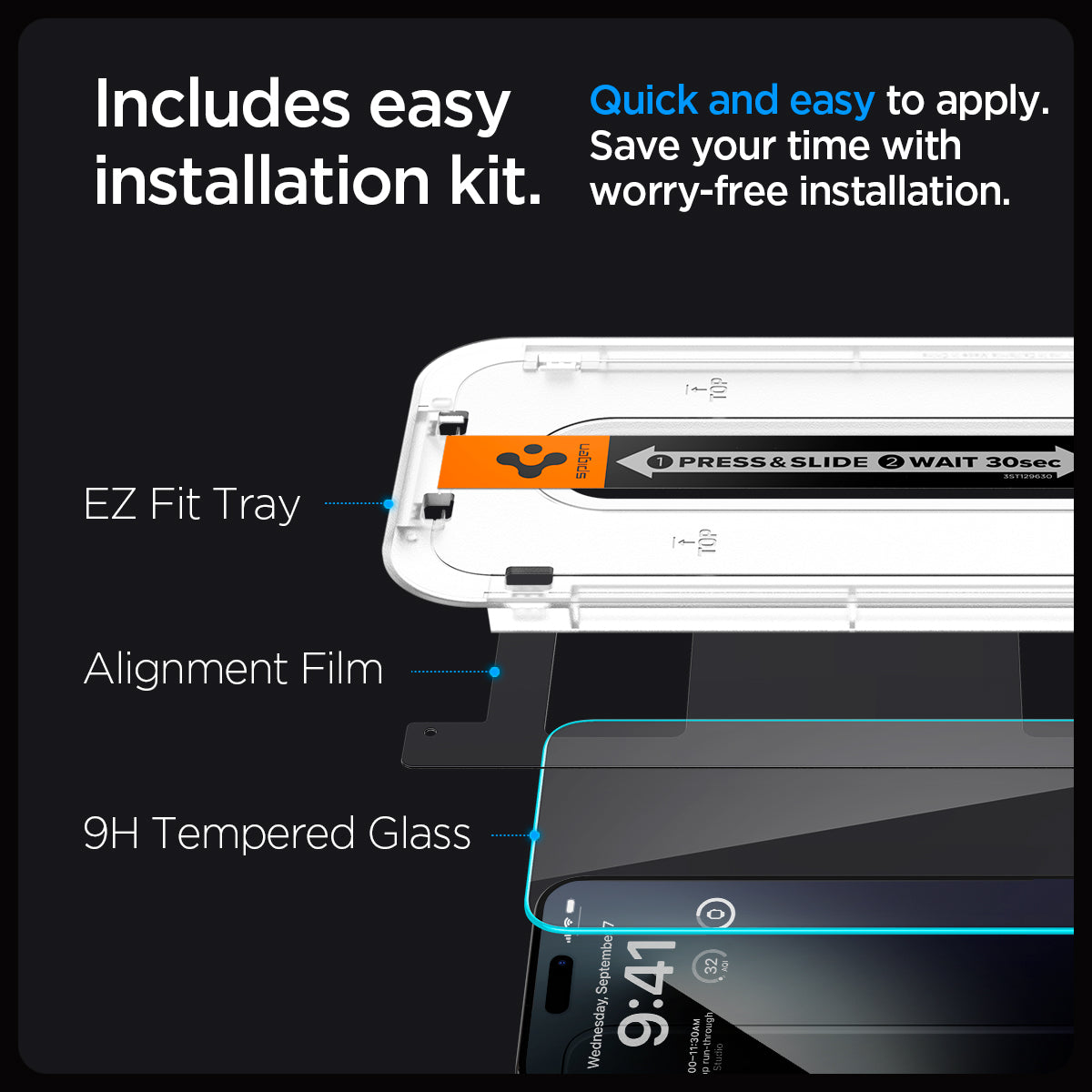 iPhone 15 Pro Screen Protector GLAS.tR EZ Fit (2-pack)