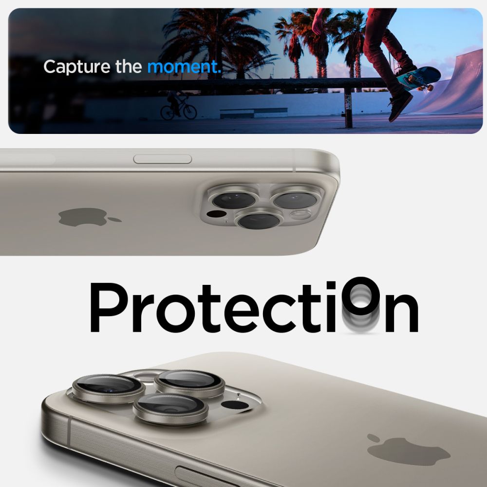 iPhone 15 Pro EZ Fit Optik Pro Lens Protector (2-pack) Natural Titanium