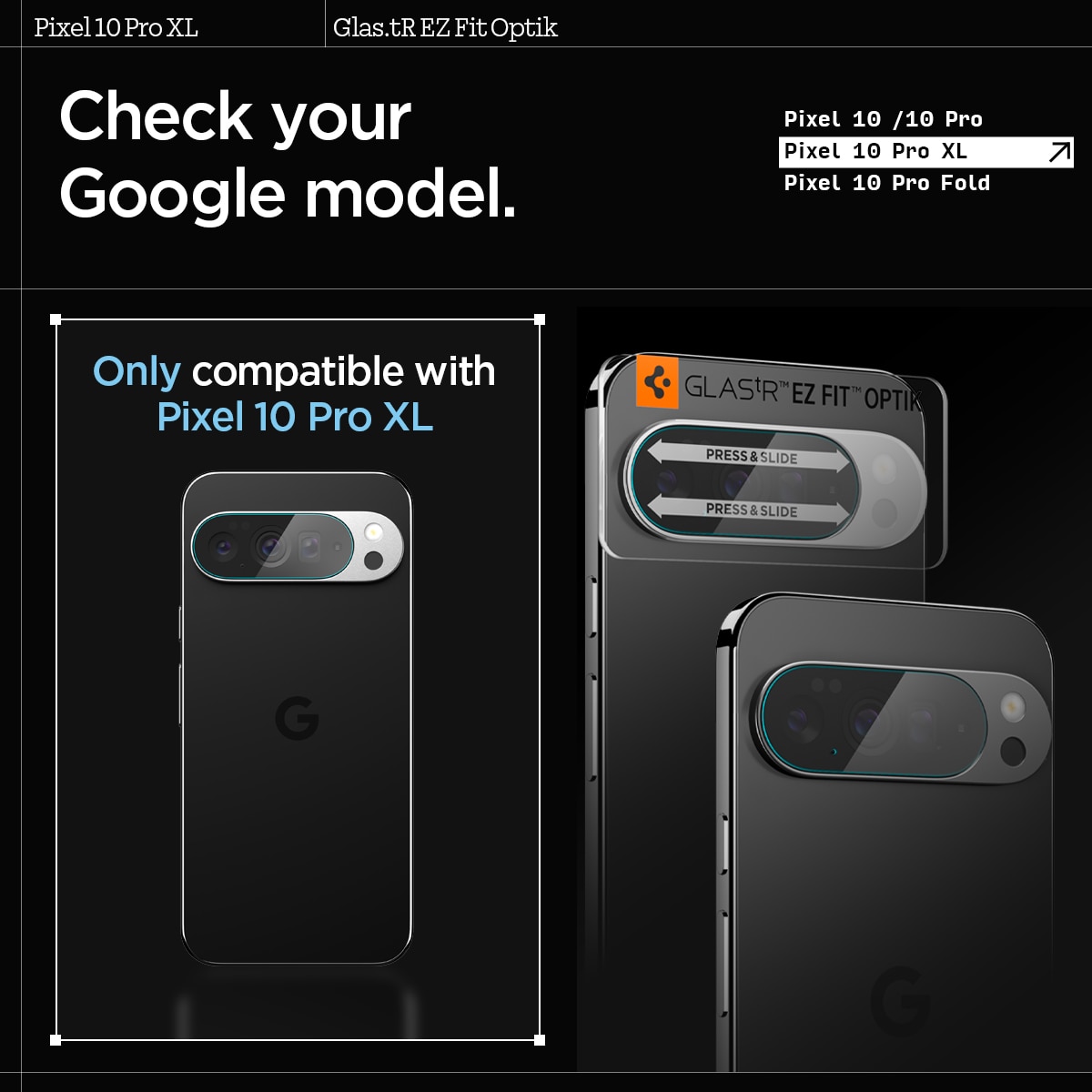 Google Pixel 10 Pro XL EZ Fit Optik Lens Protector (2-pack)