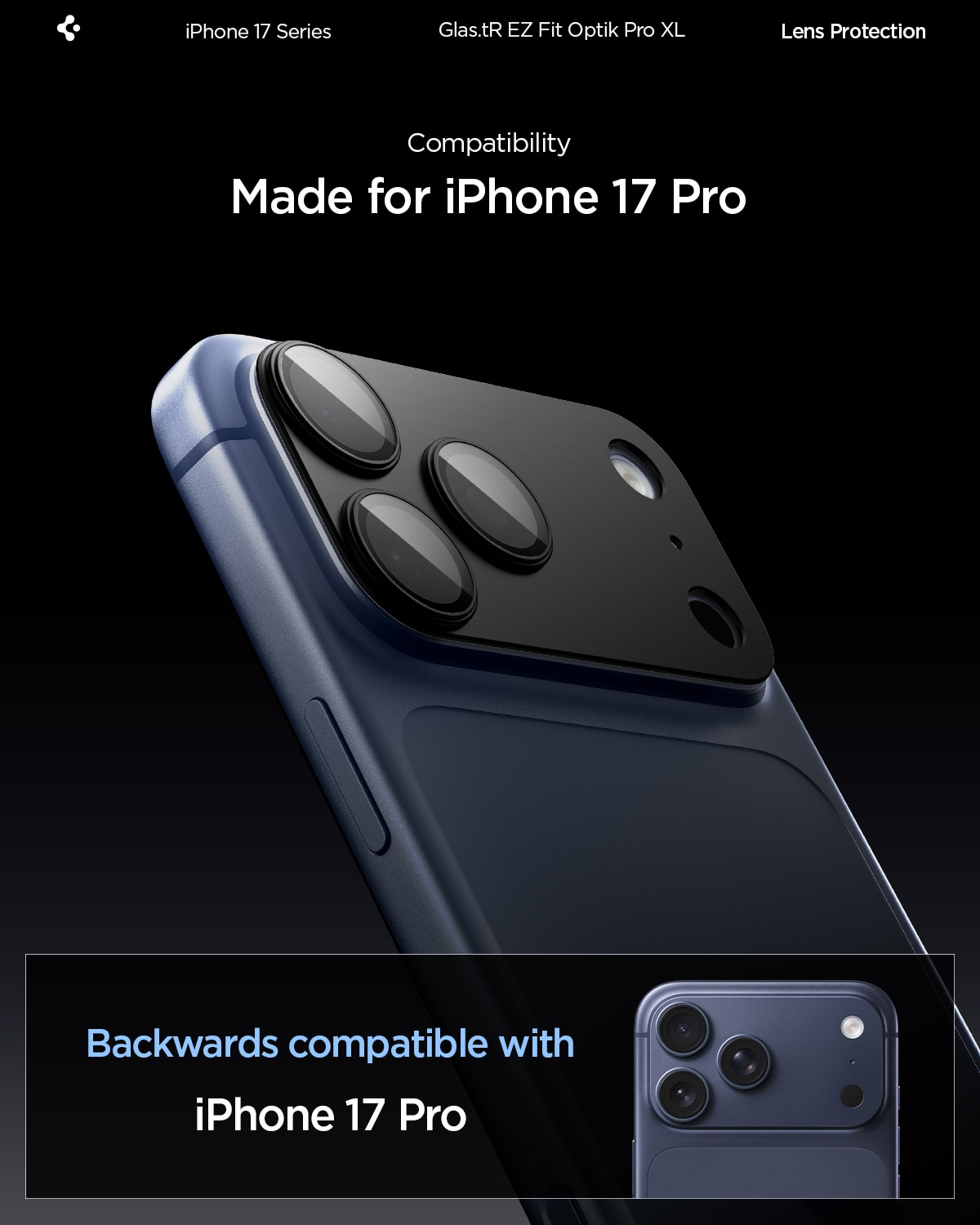 iPhone 17 Pro Glas.tR EZ Fit Optik Pro XL  Musta