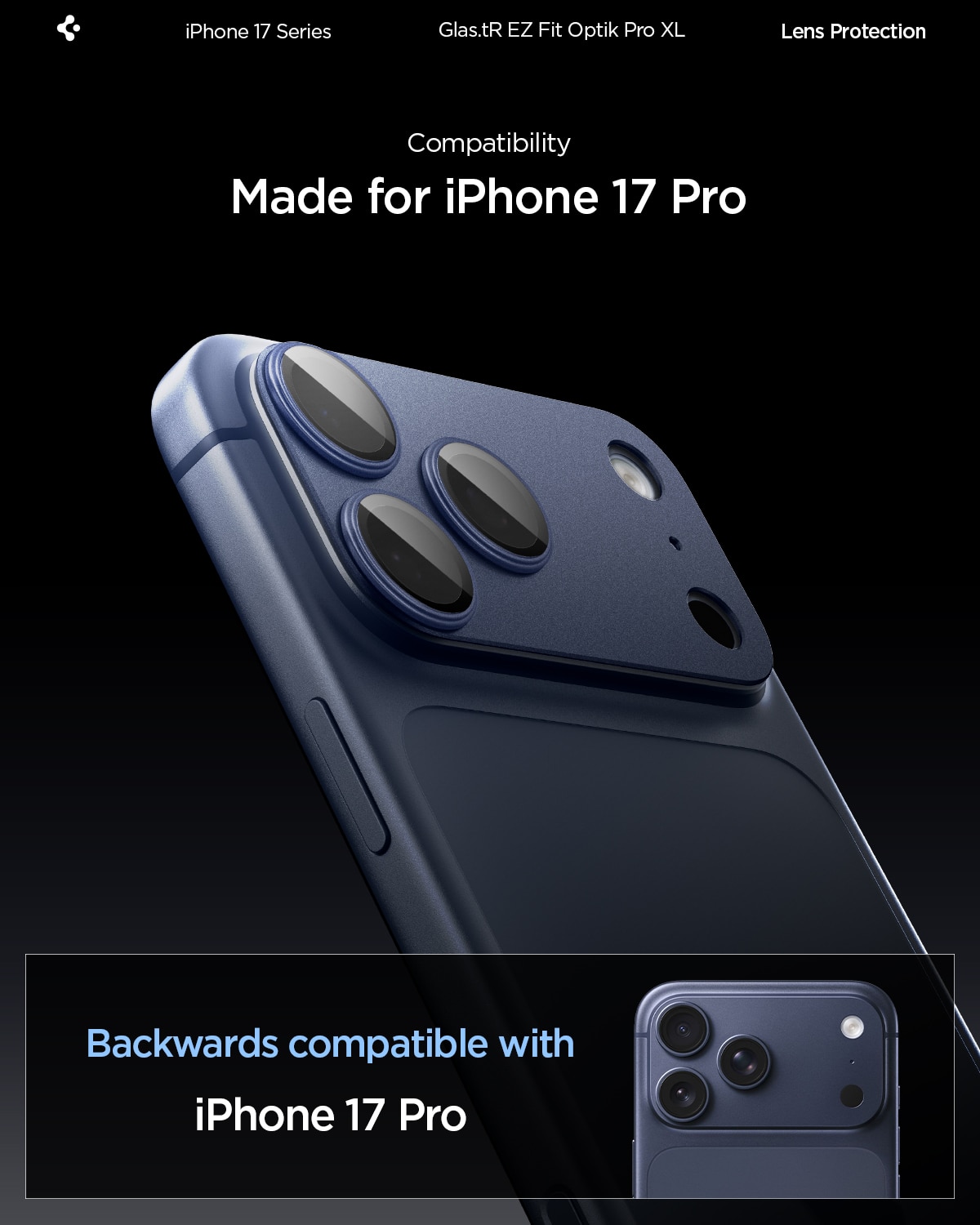 iPhone 17 Pro Glas.tR EZ Fit Optik Pro XL  Sininen