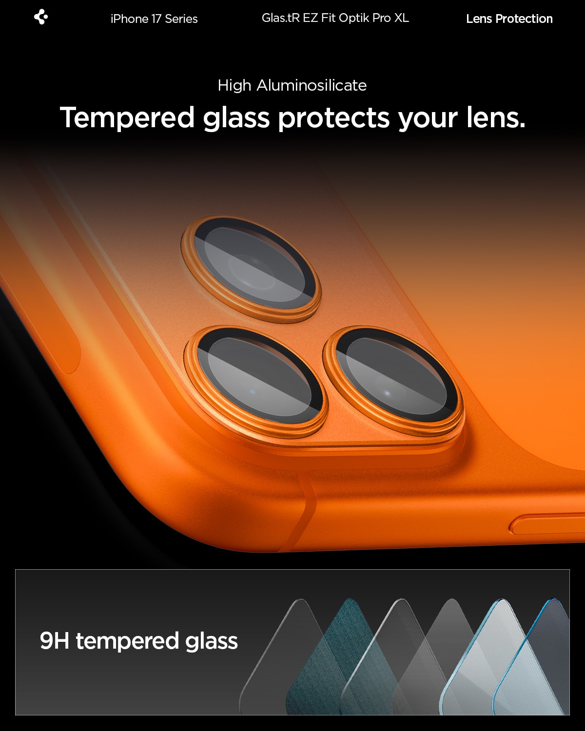 iPhone 17 Pro Max Glas.tR EZ Fit Optik Pro XL  Oranssi