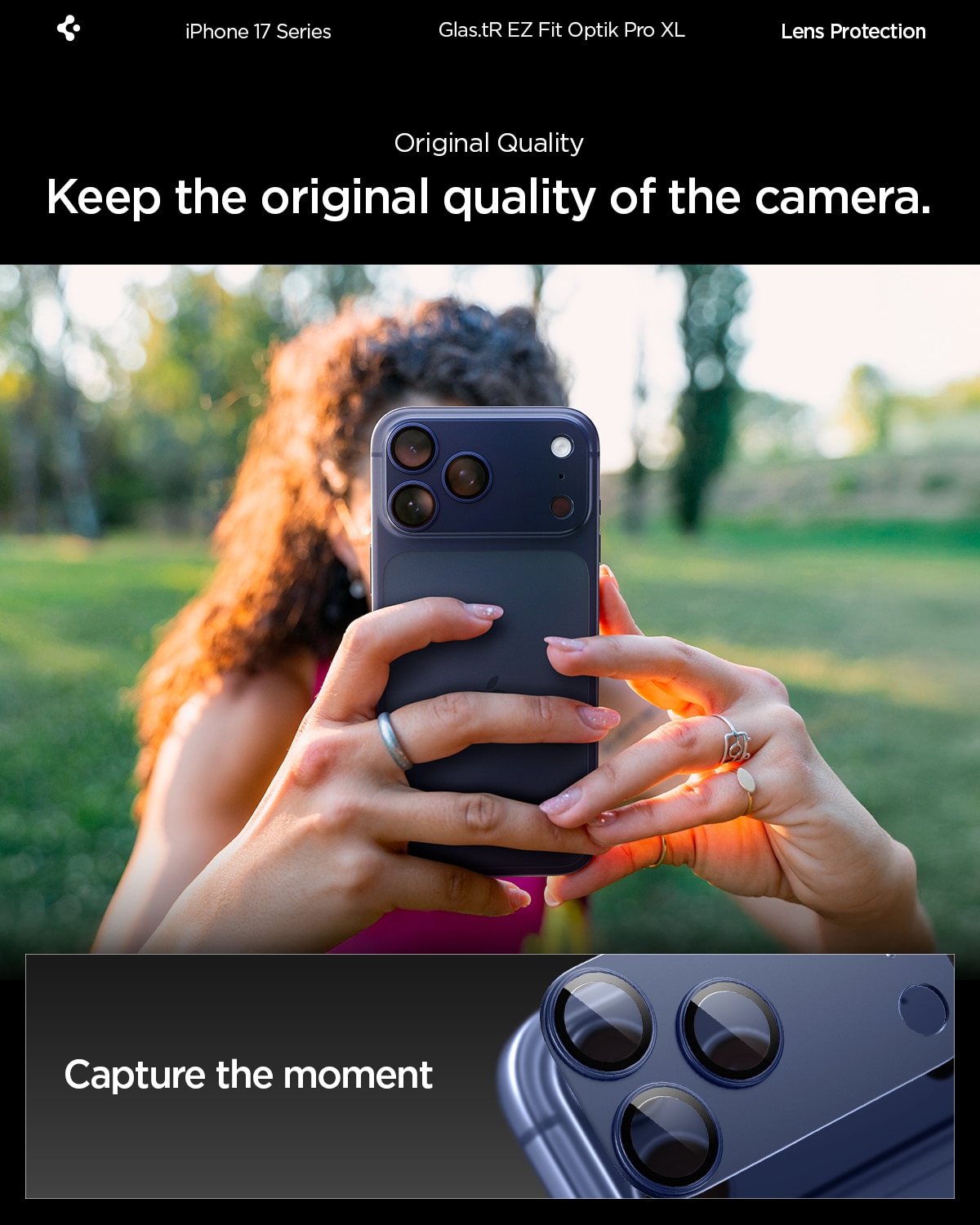 iPhone 17 Pro Max Glas.tR EZ Fit Optik Pro XL  Sininen