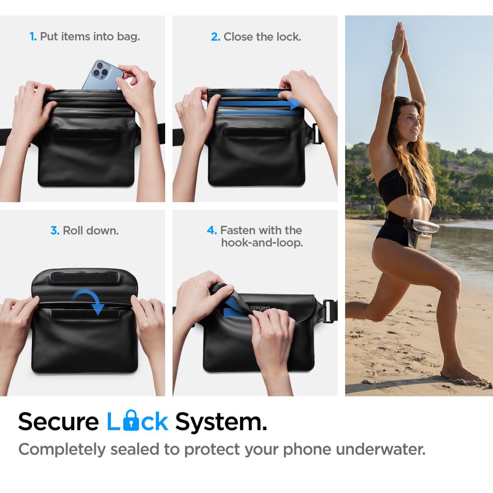 A620 Universal Aqua Shield WaterProof Waist Bag Musta