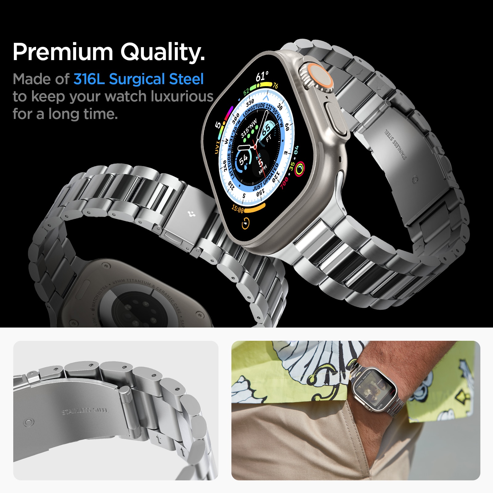 Apple Watch SE 44mm Ranneke Modern Fit 316L Silver