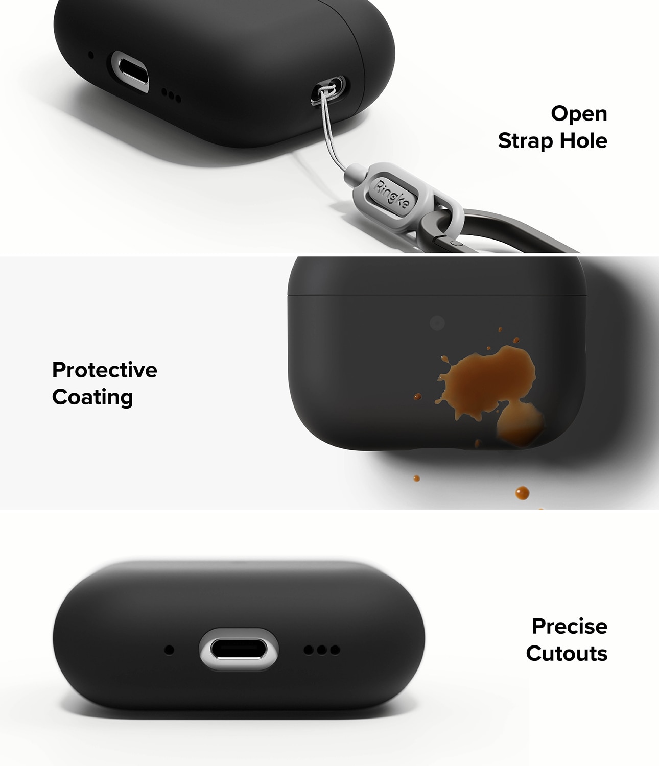Silicone Kuori Apple AirPods Pro 3 Black