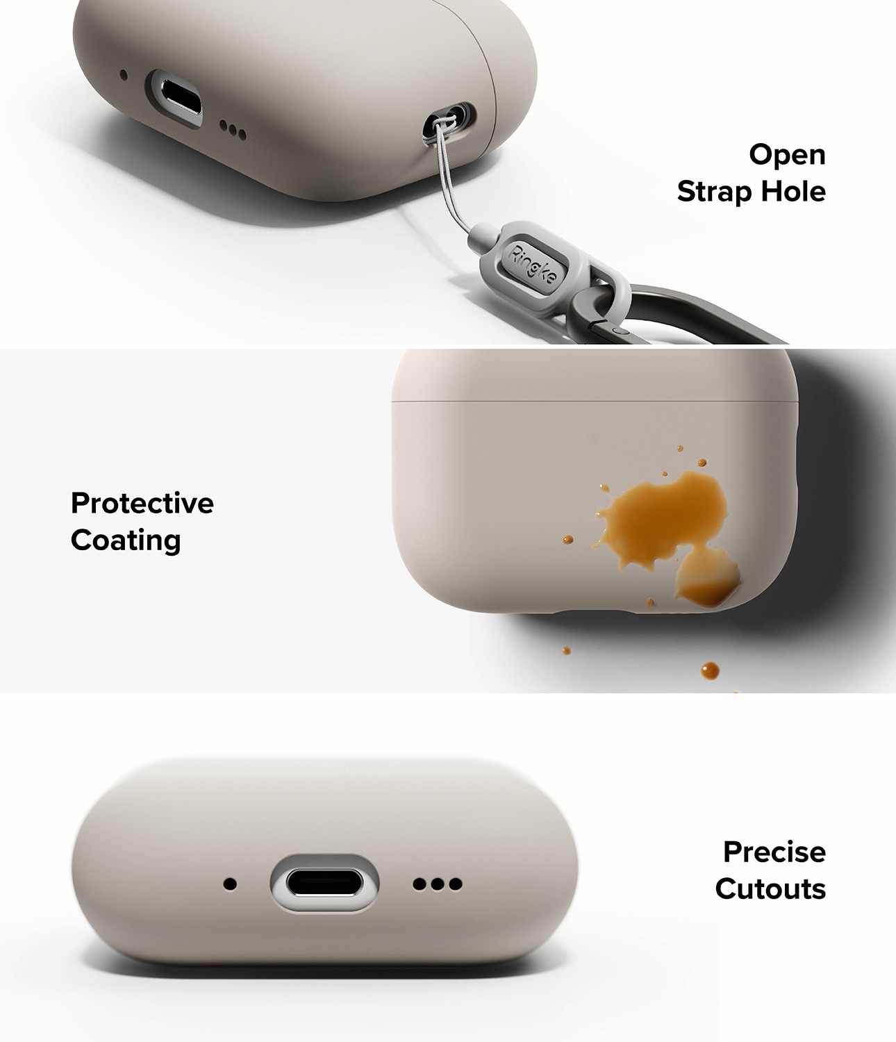Silicone Kuori Apple AirPods Pro 3 Stone