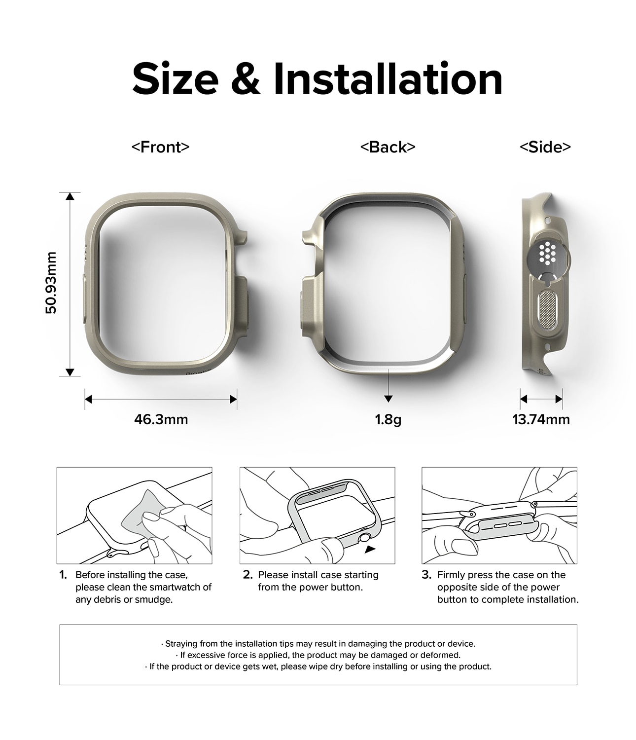 Slim Case (2-pack) Apple Watch Ultra 49mm Titanium Gray & Clear