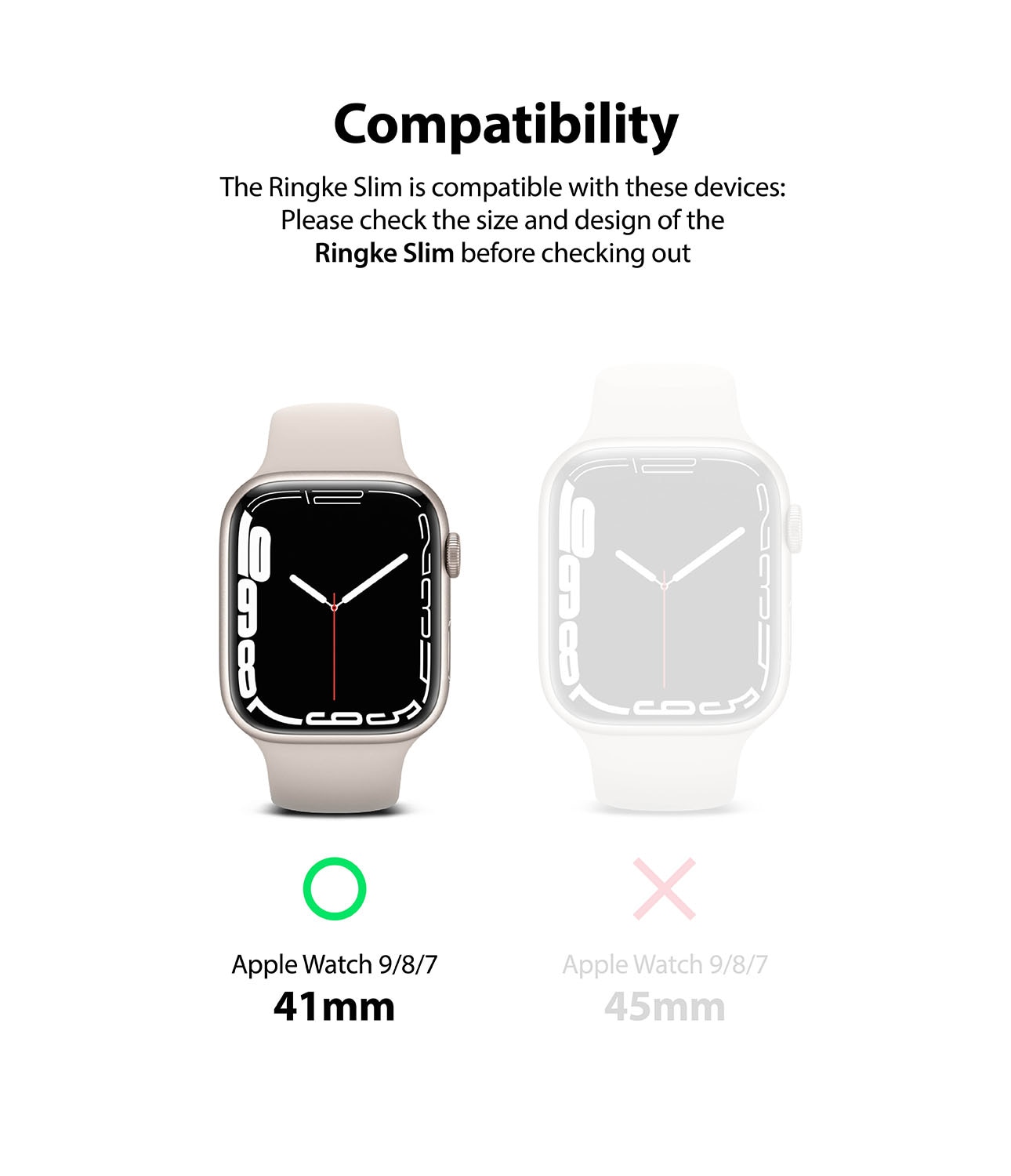 Slim Case (2-pack) Apple Watch 41mm Series 7 Pink & Clear