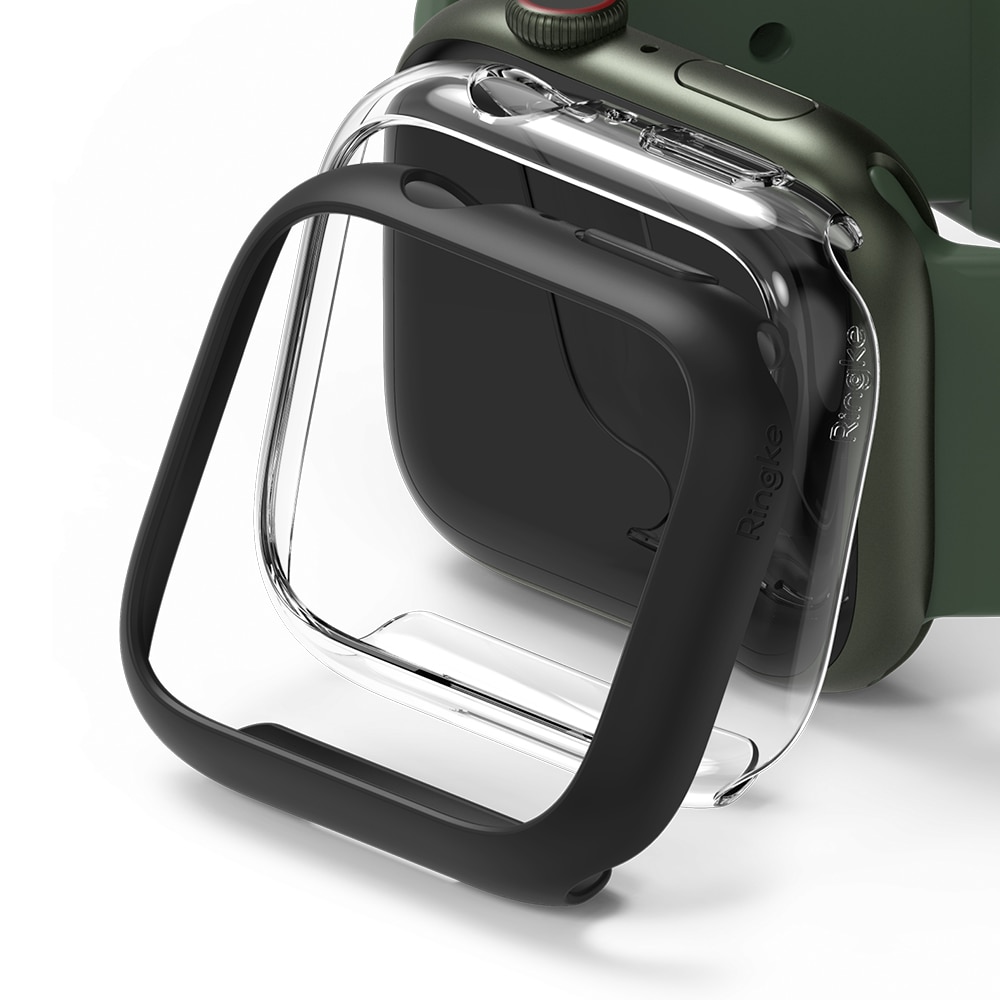 Slim Case (2-pack) Apple Watch 45mm Series 7 Matte Black & Clear